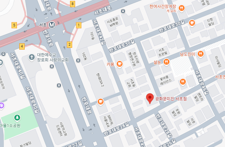 광화문미진 서초점 위치 지도 : 서초역 돈까스 맛집 베스트 3