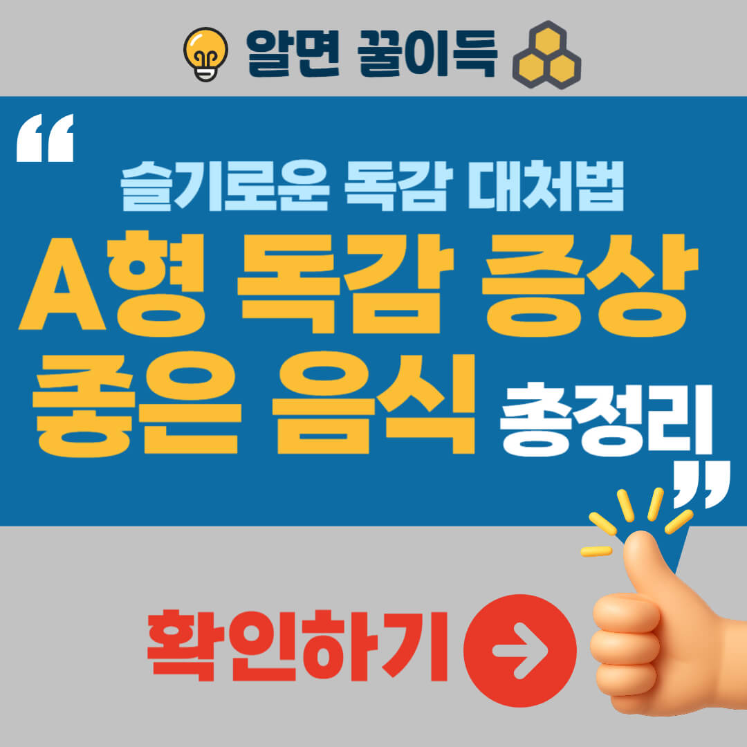 a형 독감에 좋은 음식 총정리