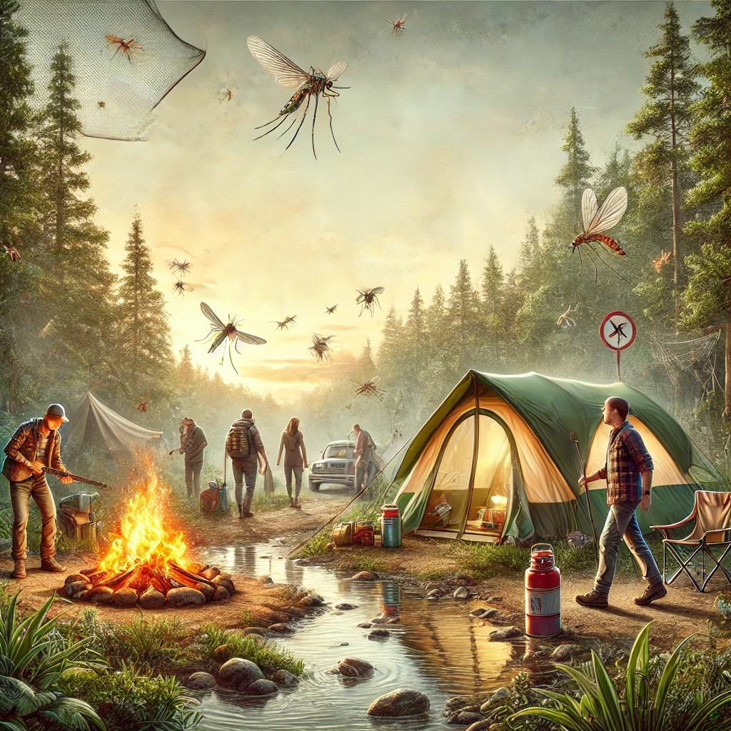 캠핑중 나타는 모기 사진
