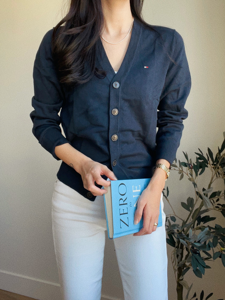 타미힐피거 시그니처 브이넥 남녀공용 니트 가디건 5색 78J1048 78J1052 78J3977