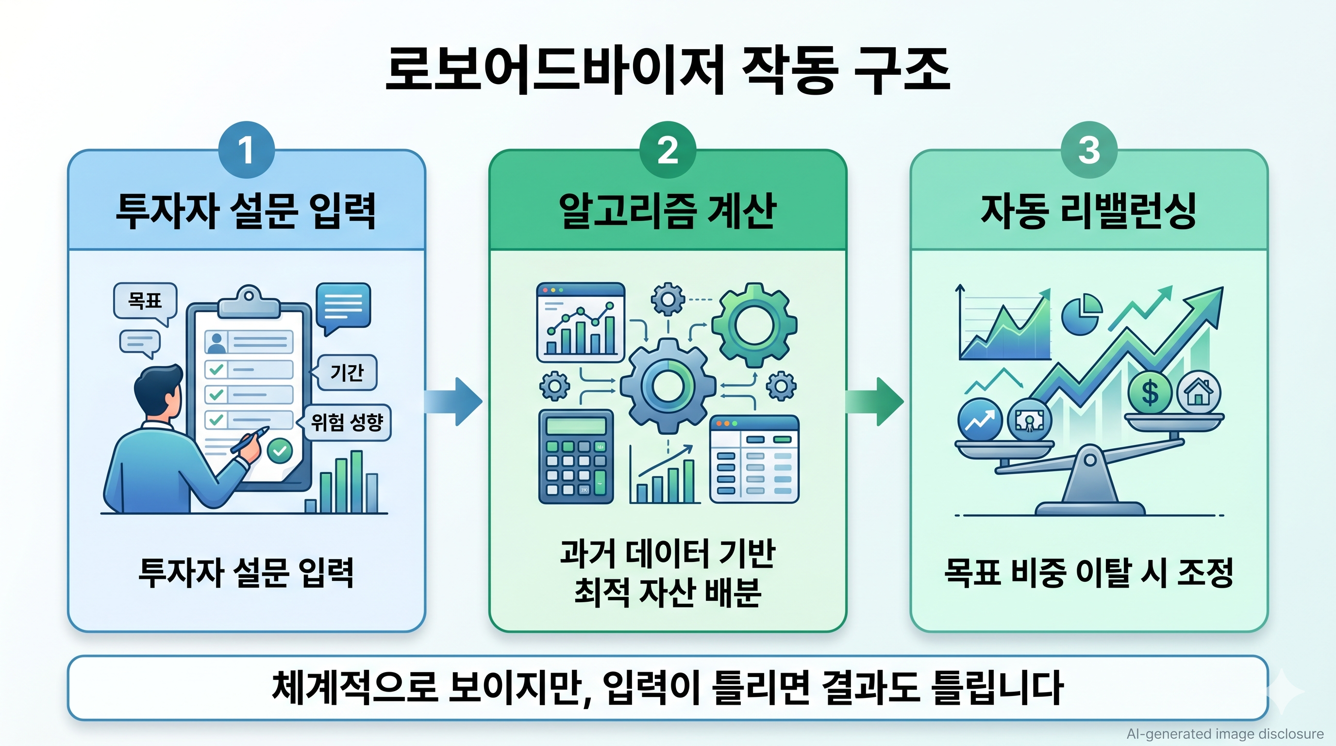 로보어드바이저 작동 구조를 정리한 인포그래픽