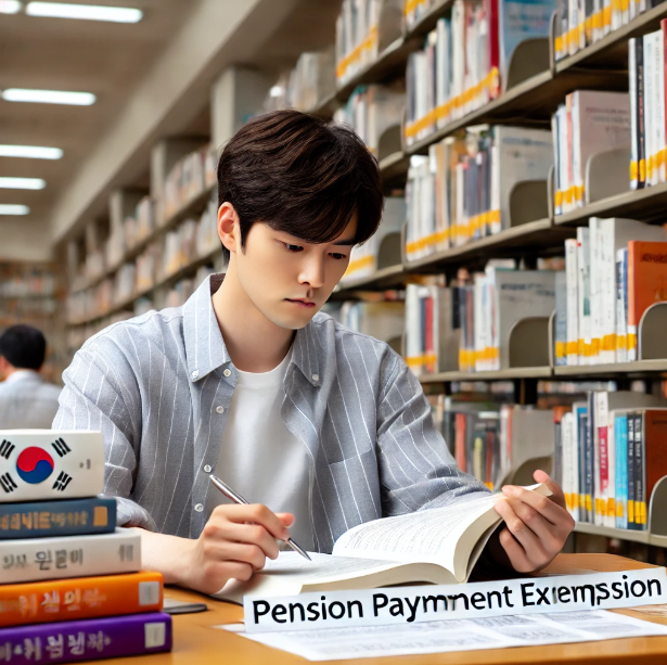 도서관에서 열심히 공부하는 학생의 모습