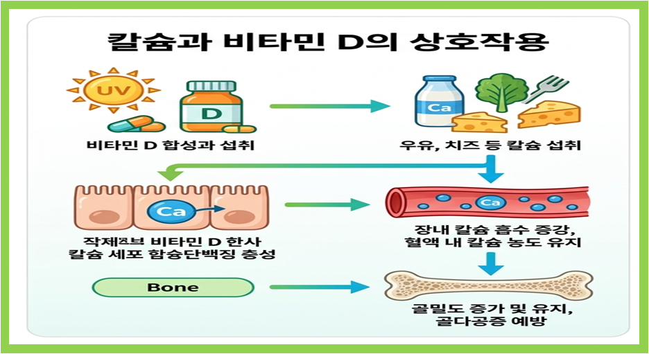 칼슘과 비타민 D의 상호 작용