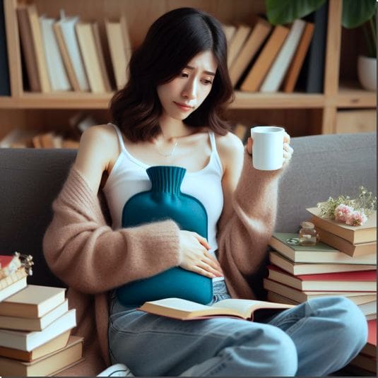 덱시부프로펜 해열 효과, 냉찜질하는 여성 사진