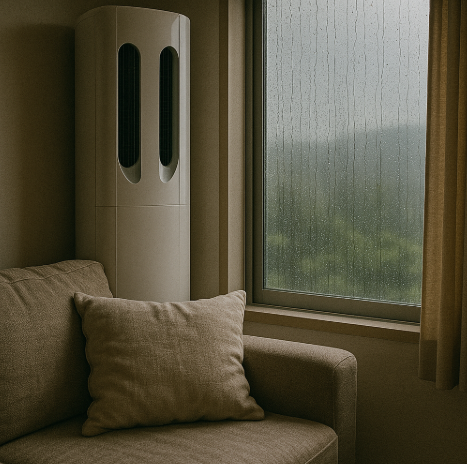 장마철 에어컨 습한 집안 내부 사진