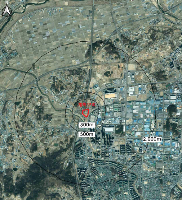 서청주IC 테크노 도시첨단산업단지 대상 지역