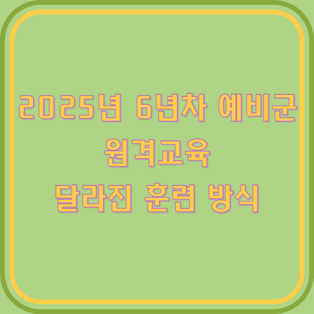 2025 예비군 원격교육