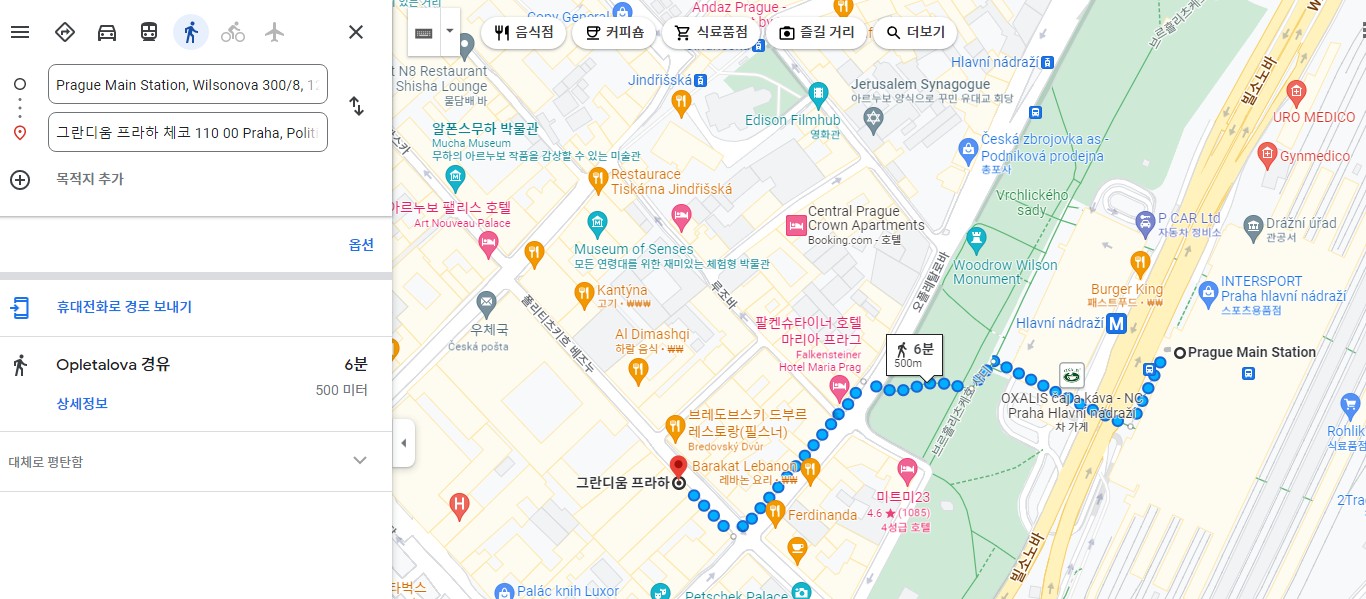 이동경로-구글지도