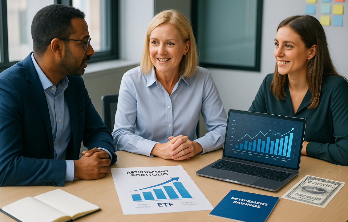 노후 대비 금융 포트폴리오 회의 모습