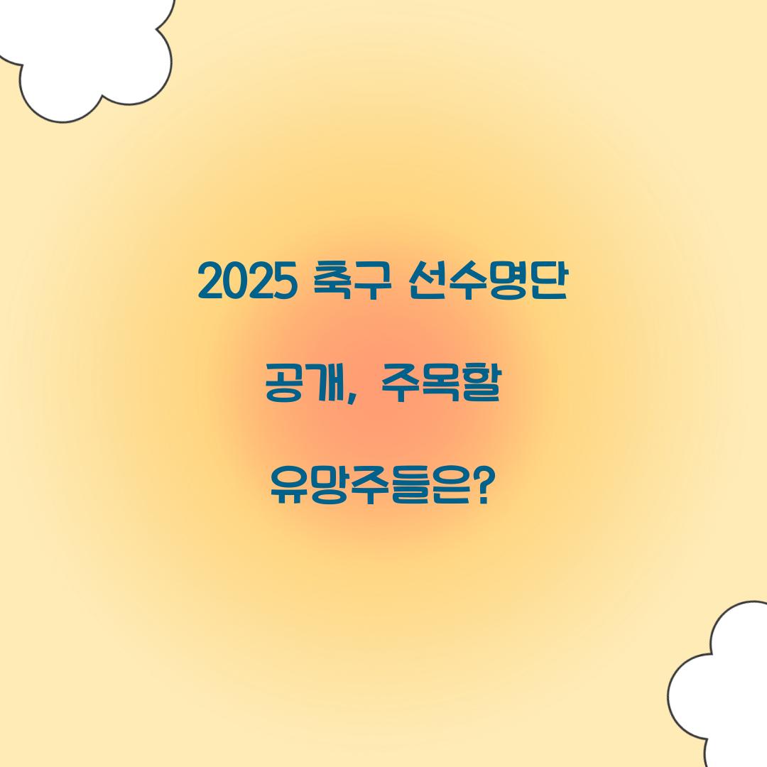 2025 축구 선수명단