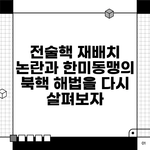 전술핵 재배치 논란과 한미동맹의 북핵 해법을 다시 살펴보자