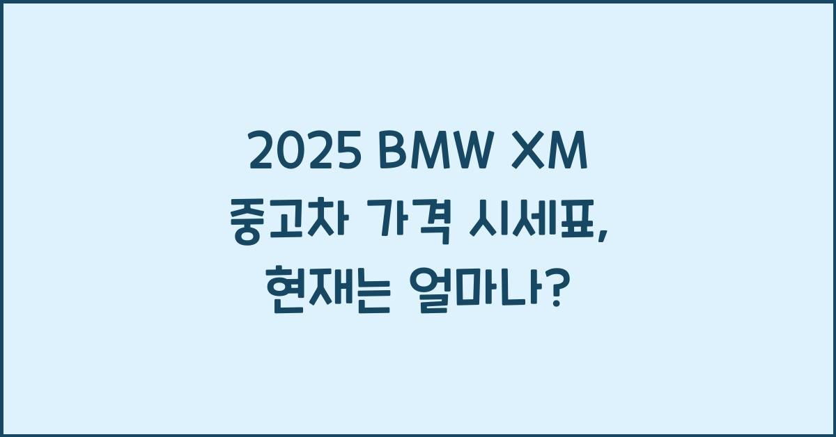 2025 BMW XM 중고차 가격 시세표