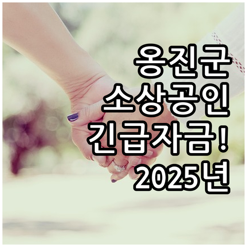 2025년 옹진군 소상공인 금융 지원..