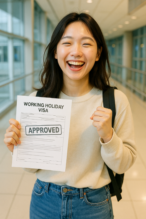 워킹홀리데이 비자를 발급받는 사진