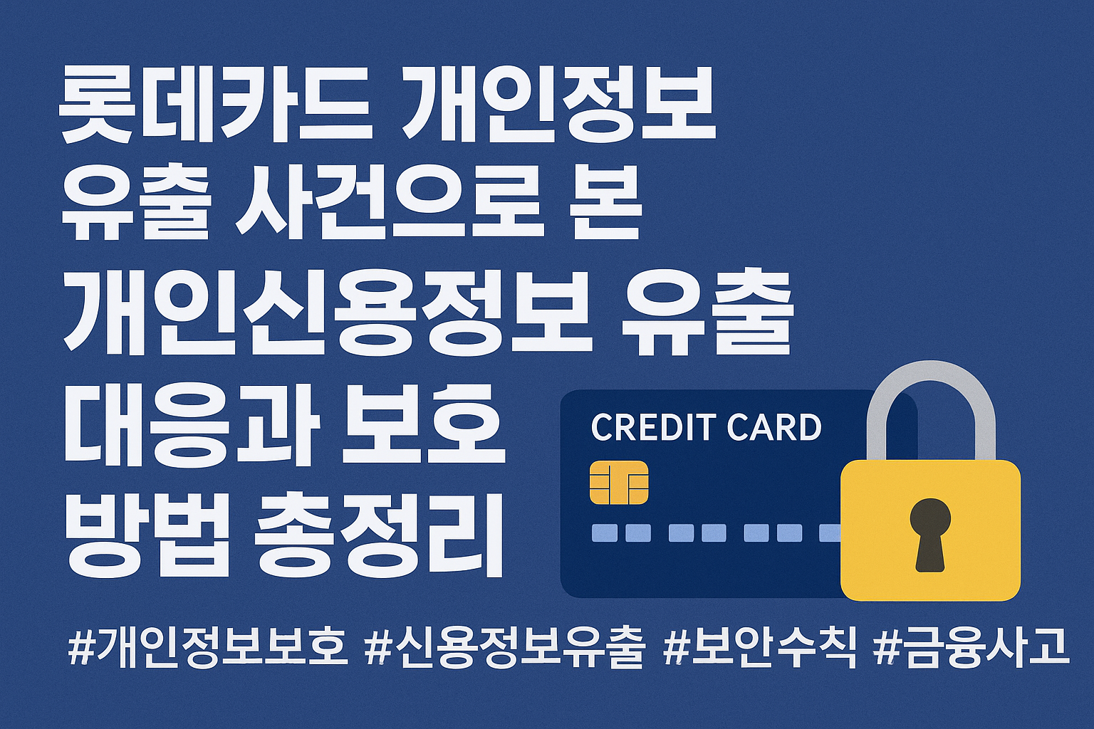 롯데카드 개인정보 유출 사건으로 본 개인신용정보 유출 대응과 보호 방법 총정리