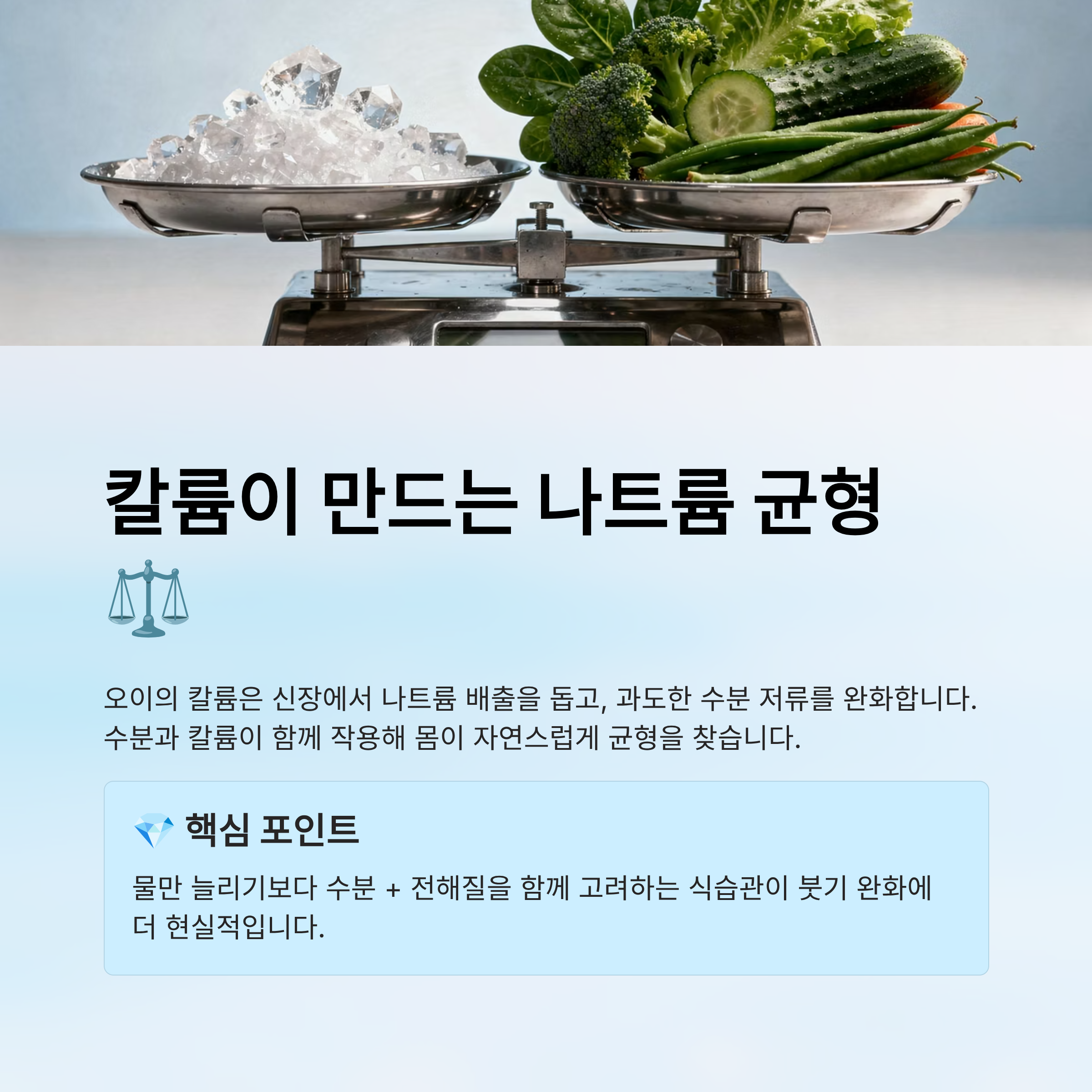 칼륨이 만드는 나트륨 균형