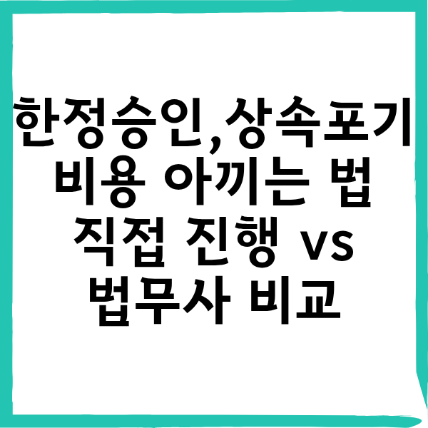 상속포기 한정승인 비용 아끼는 방법