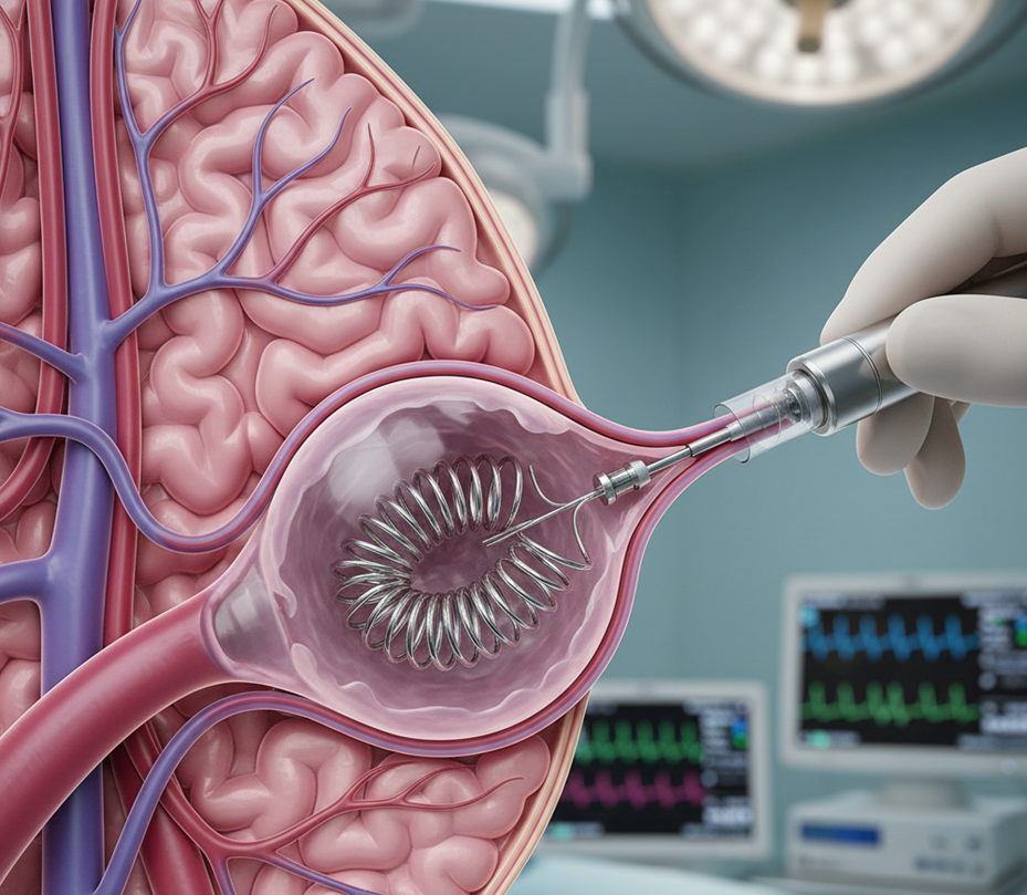 뇌동맥류 치료 관려 이미지