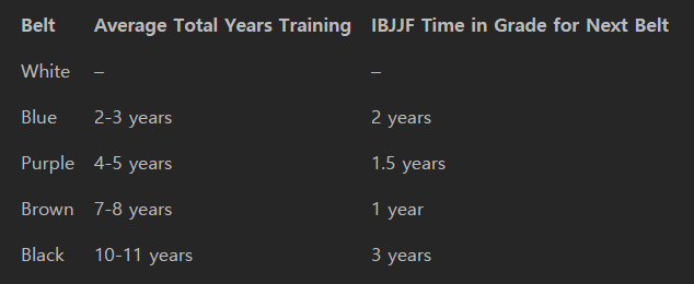 주짓수 벨트 순서 및 역사