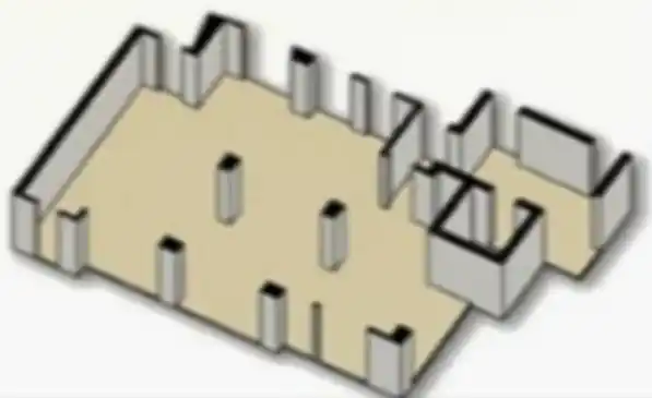 아파트 바닥구조 중 무량판 구조의 모형도
