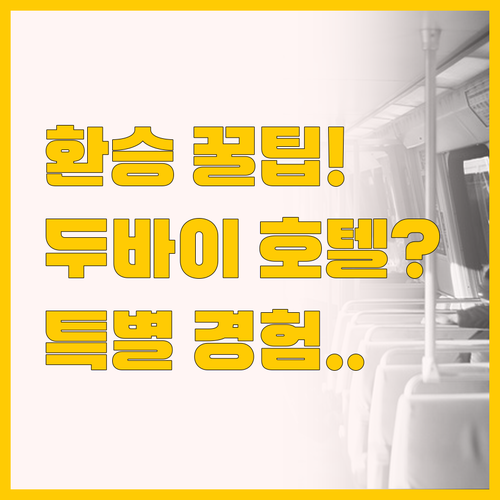 환승객 필독, 두바이 공항 근처 호텔..