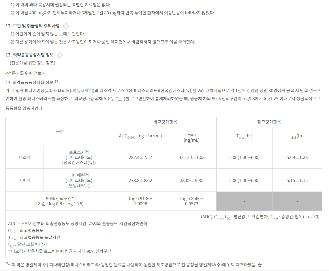 보령피나스테리드정