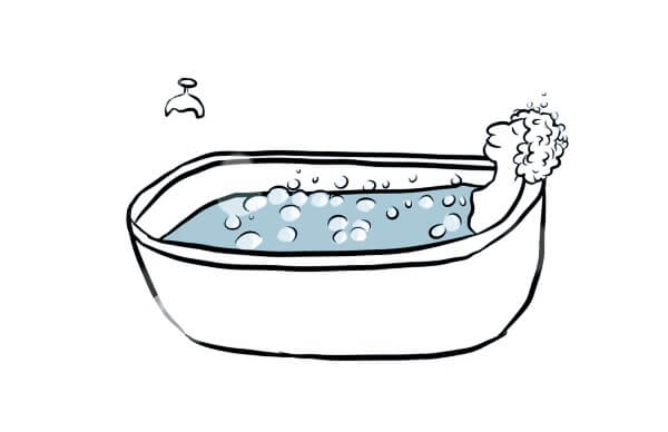 반신욕을-즐고있는-사람