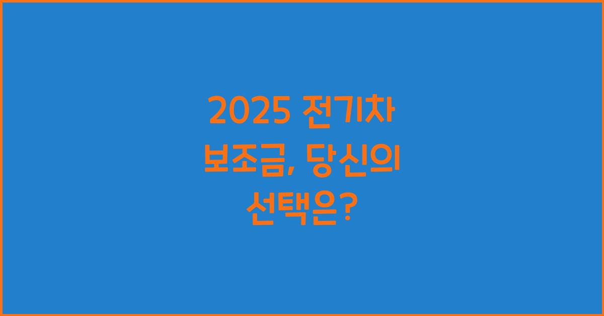 2025 전기차 보조금
