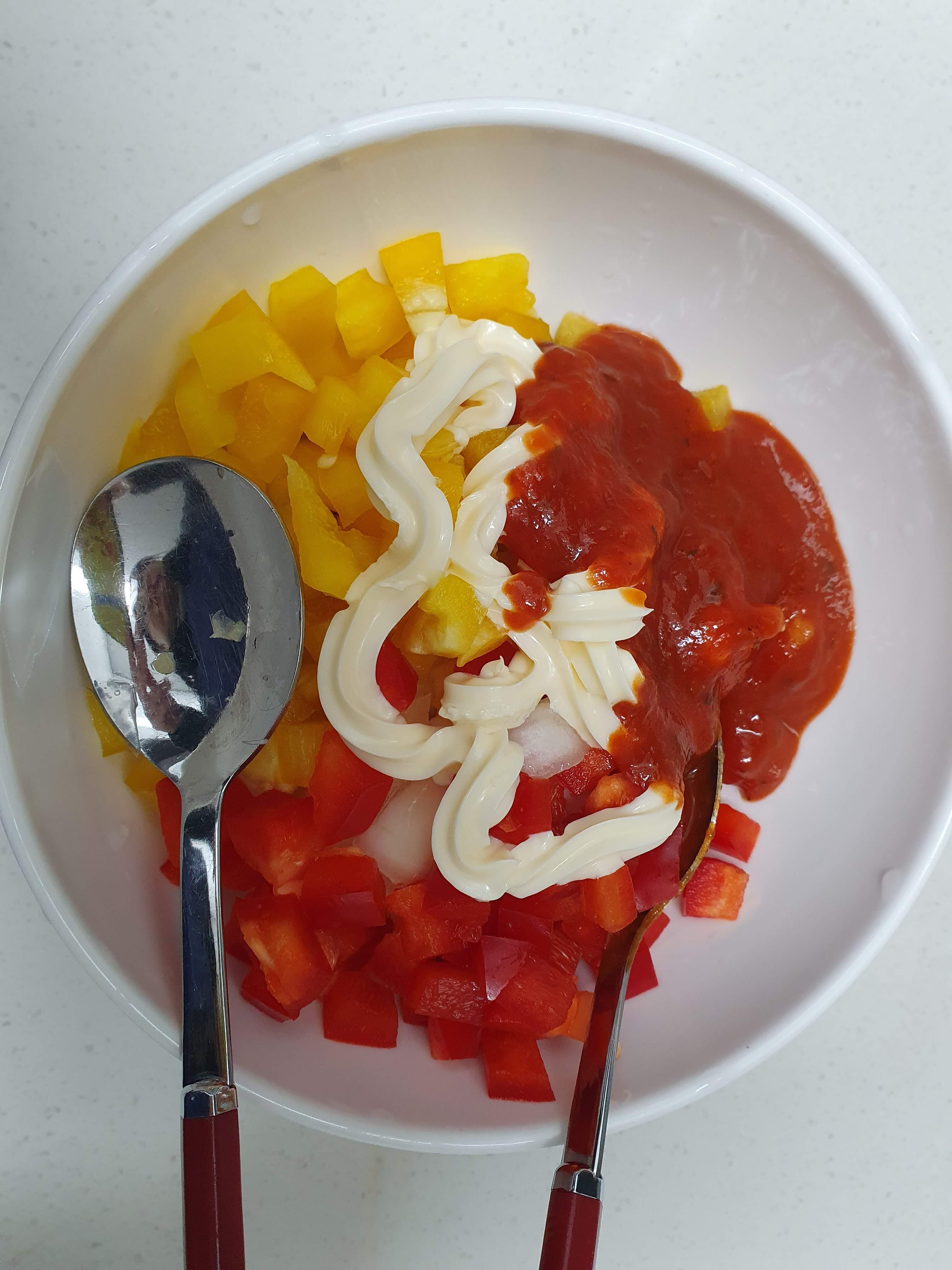 피자빵 마요네즈