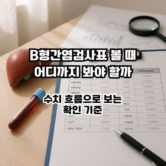 B형 간염 활동성 검사표를 차분히 확인하는 일상 장면