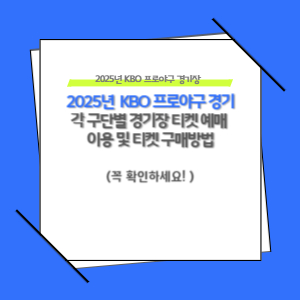 2025년 KBO 프로야구 각 구단별 티켓 가격