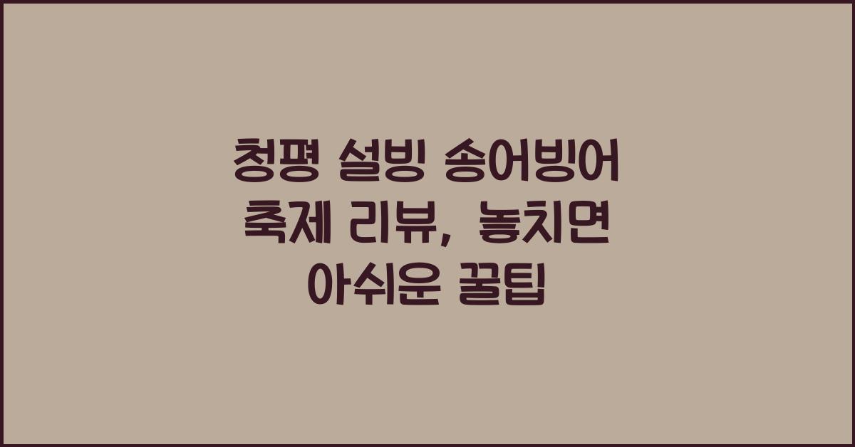 청평 설빙 송어빙어 축제 리뷰