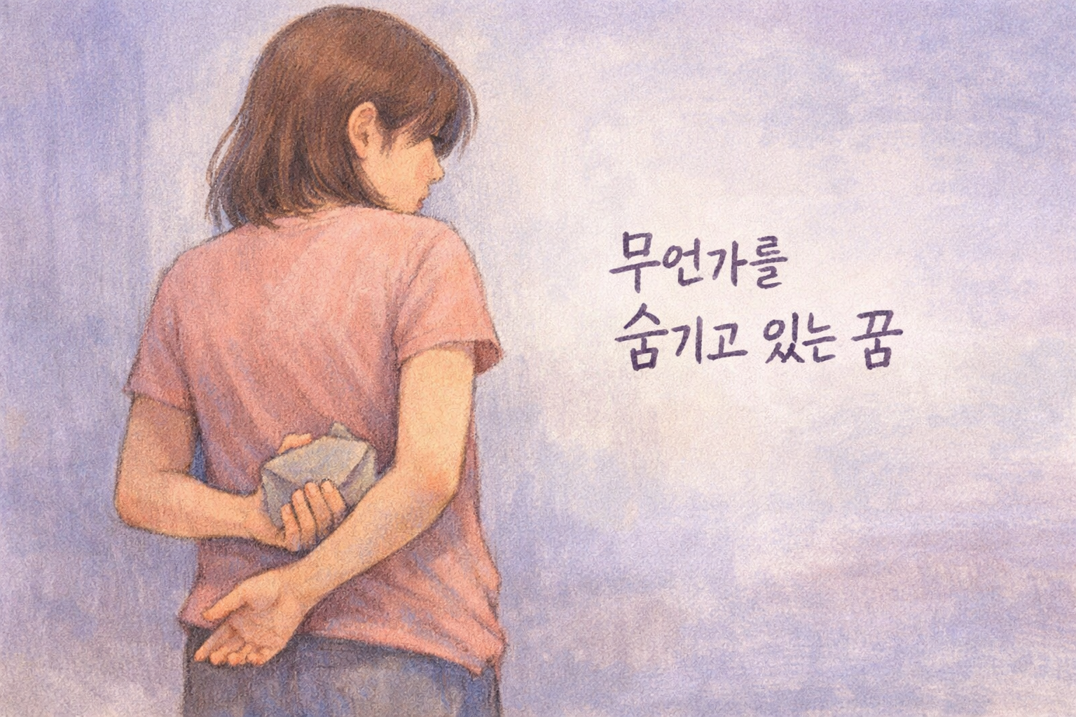 무언가를 뒤로 숨기며 조심스러운 시선을 보내는 꿈 장면