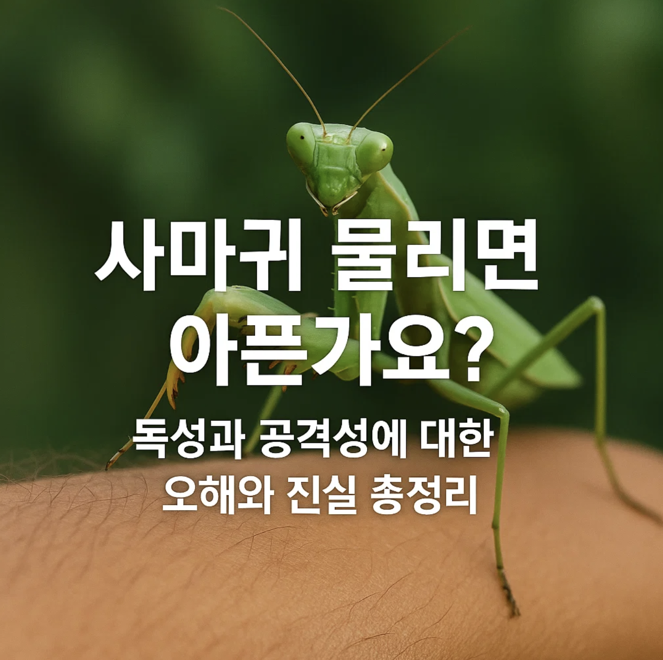사마귀 물리면 아픈가요? 독성과 공격성에 대한 오해와 진실 총정리