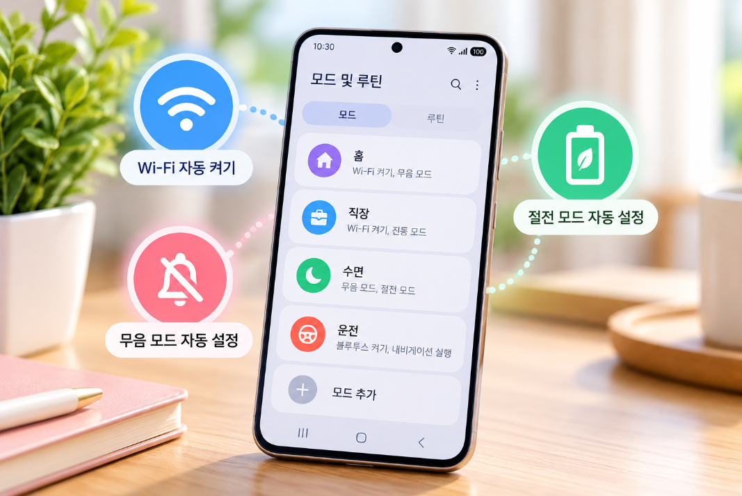 갤럭시 모드 및 루틴으로 Wi-Fi 무음 절전 자동 설정하는 방법