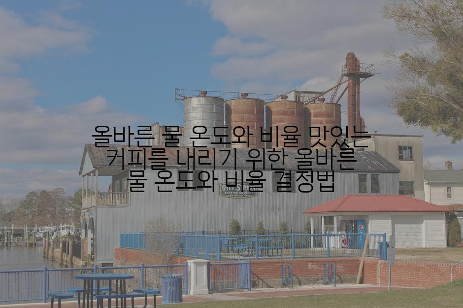 올바른 물 온도와 비율 맛있는 커피를 내리기 위한 올바른 물 온도와 비율 결정법
