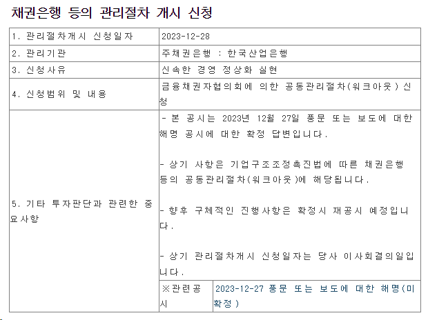 태영건설 워크아웃 신청