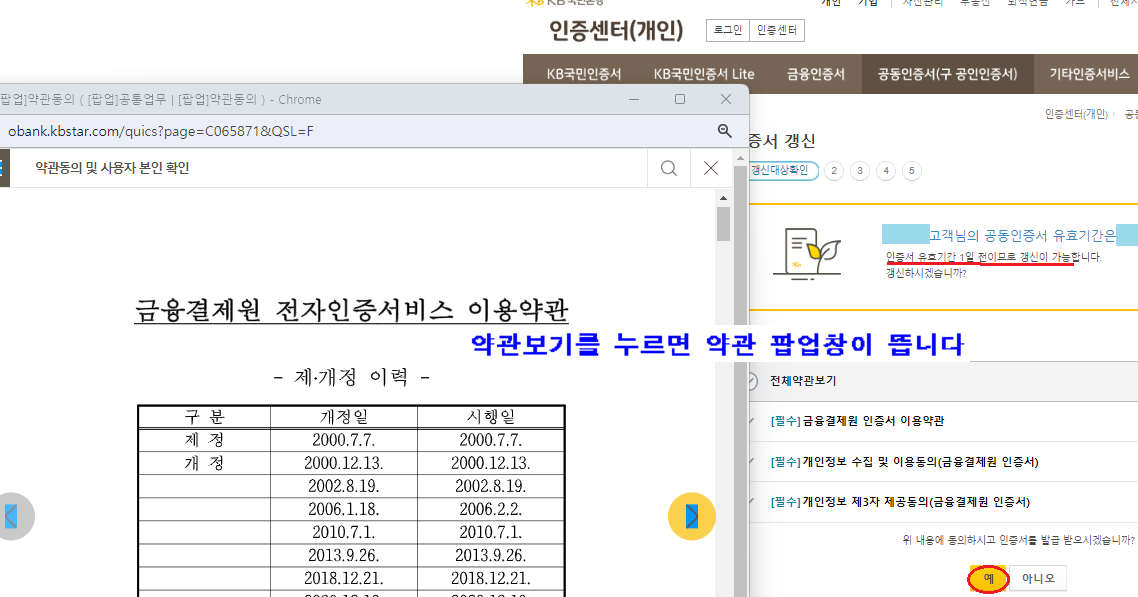 약관 팝업창