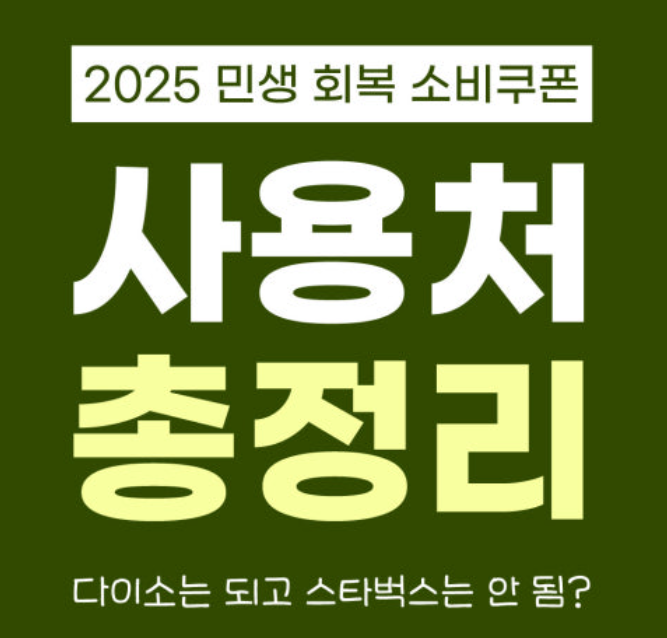 2025 민생소비쿠폰 사용법