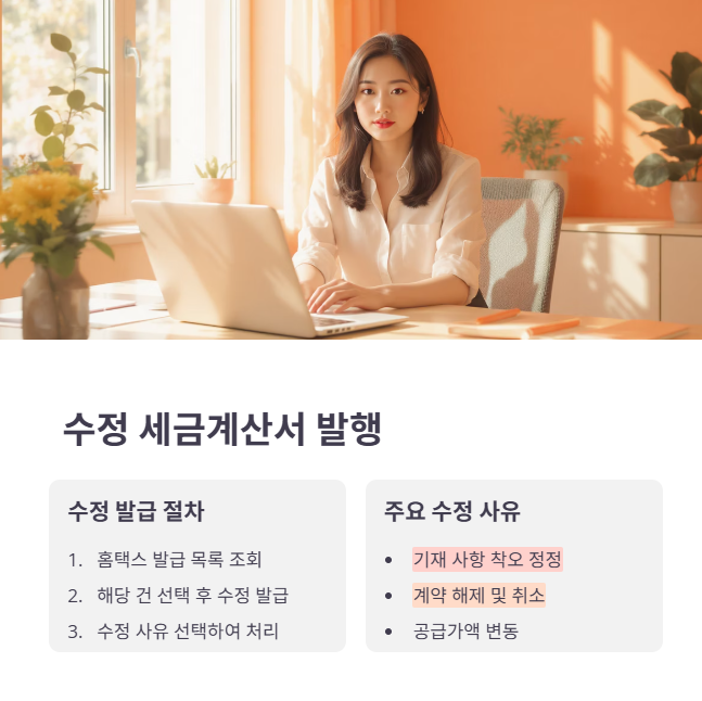 수정 발행이 필요할 때! 유형별 홈택스 처리 방법