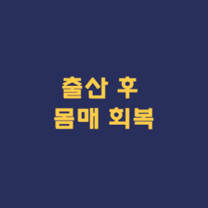 출산 후 몸매 회복