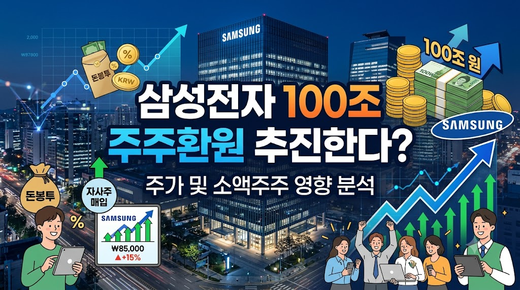 삼성전자 100조 주주환원 추진한다? 주가 및 소액주주 영향 분석