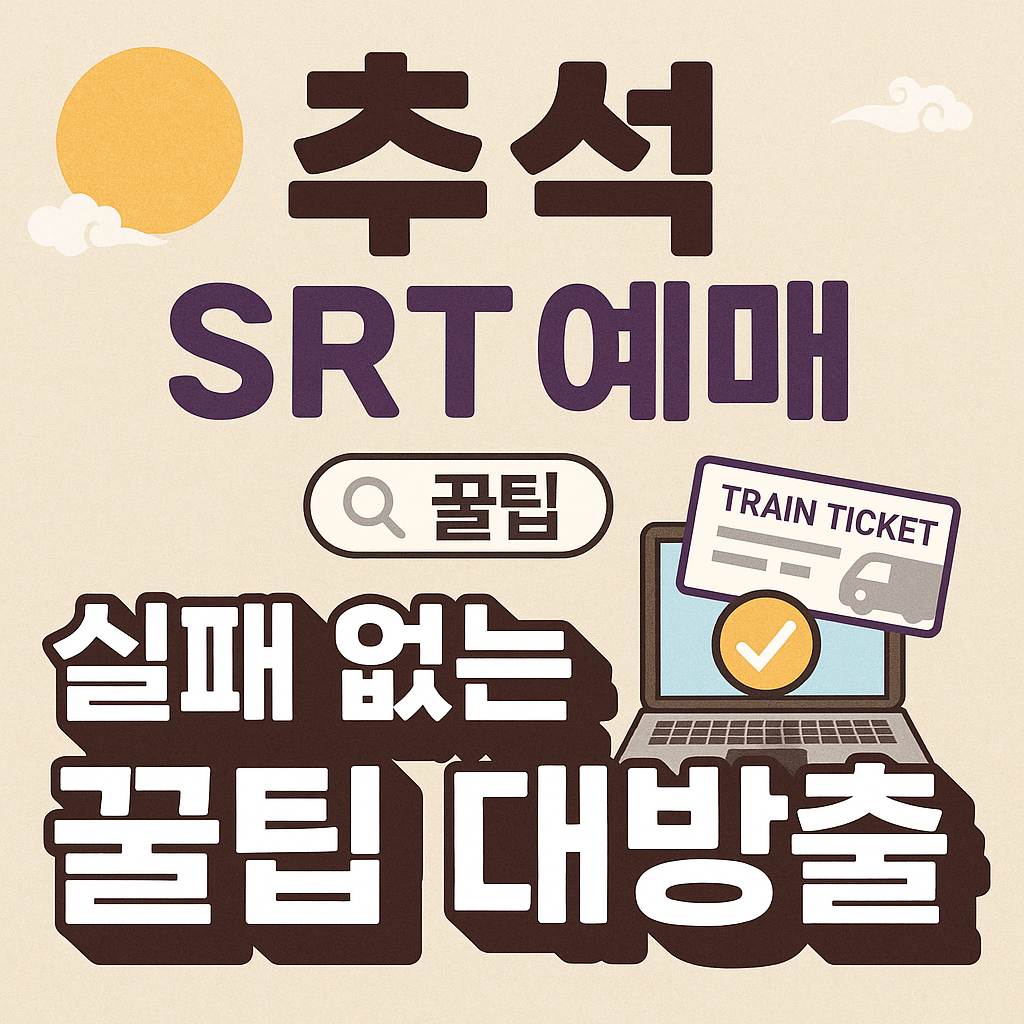 추석 SRT 예매, 실패 없는 꿀팁 대방출