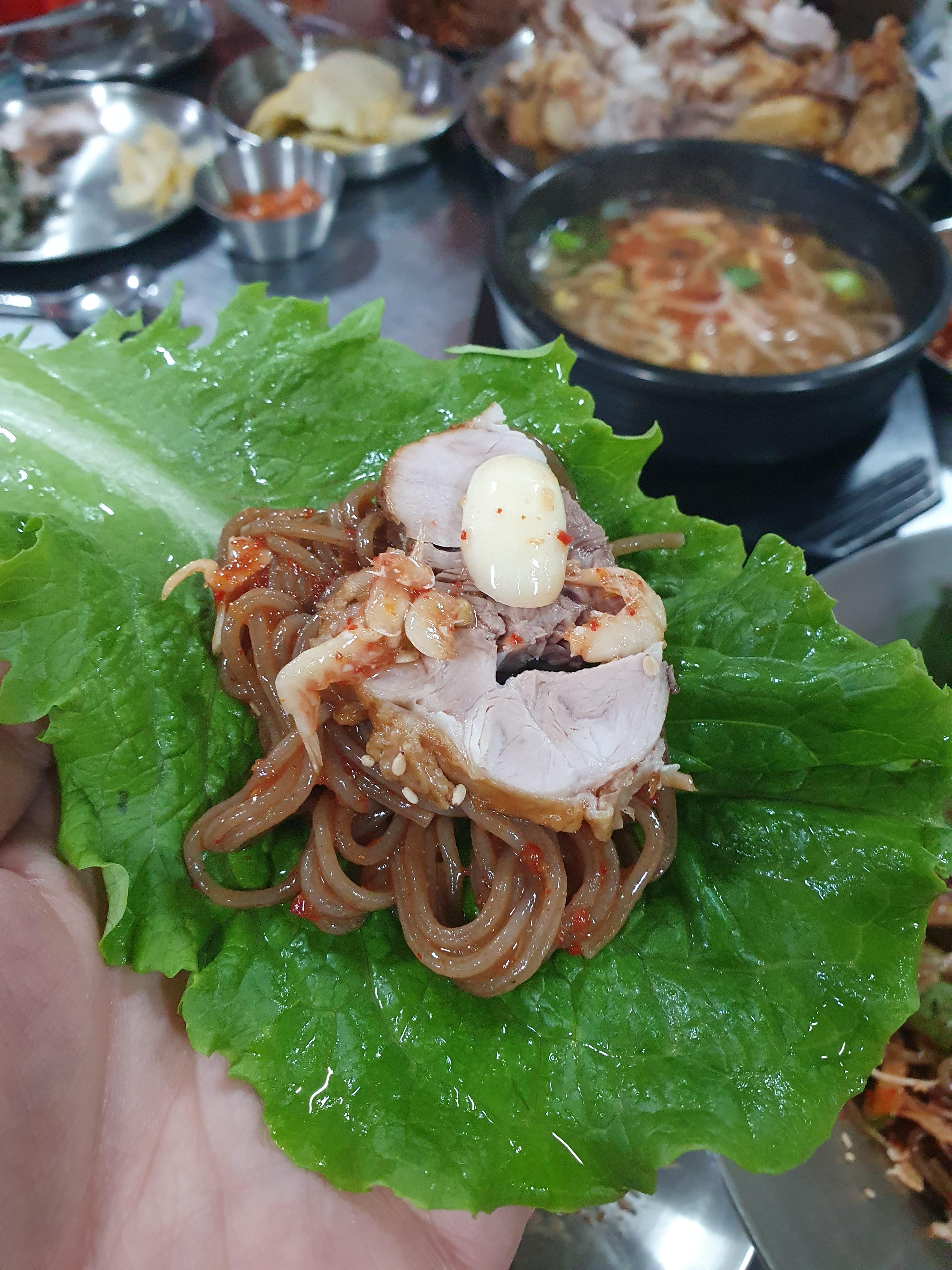 원내동 맛집 그집족발 정말 완벽한 막국수와 족발의 콜라보