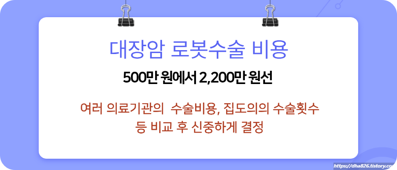 대장암 로봇수술 비용