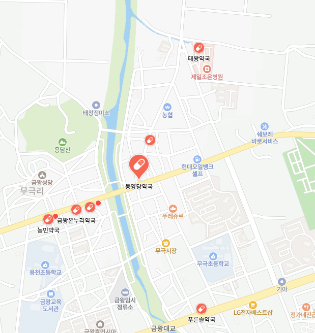 내 근처 24시간 약국 충북 음성군 심야 야간 영업