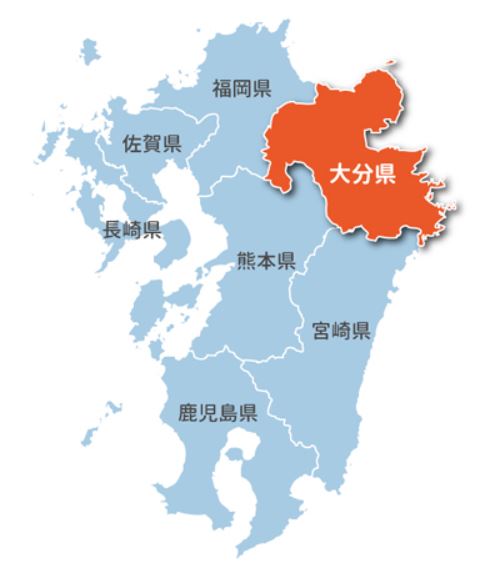 오이타현 지도