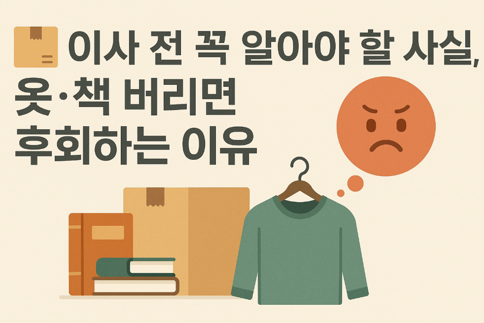 이사 전 꼭 알아야 할 사실, 옷·책 버리면 후회하는 이유