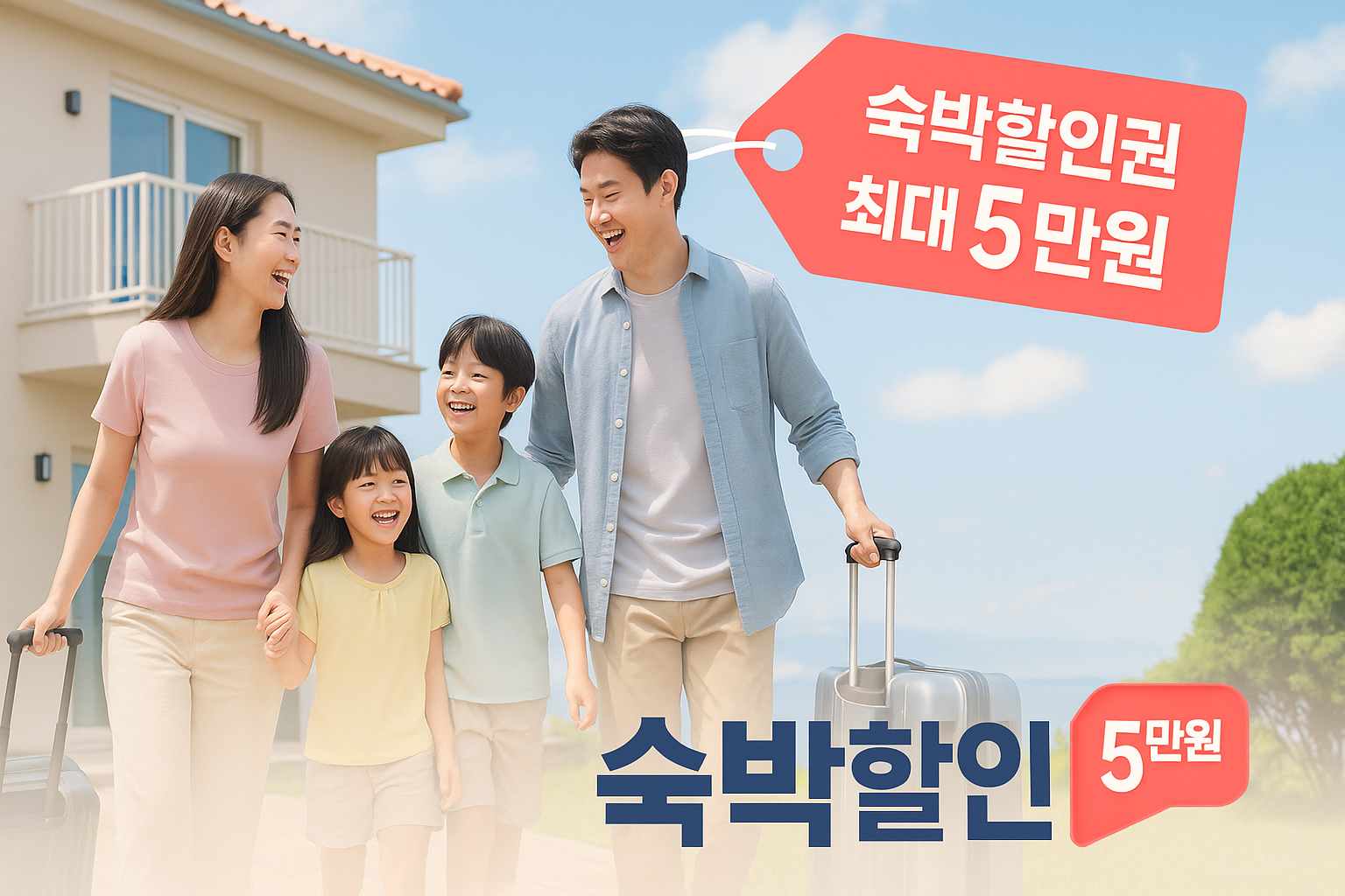 “5만원 숙박할인권 지금 바로 신청하세요!”