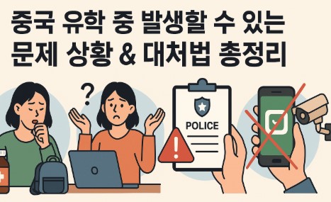중국 유학 중 발생할 수 있는 문제 상황 &amp; 대처법 사진